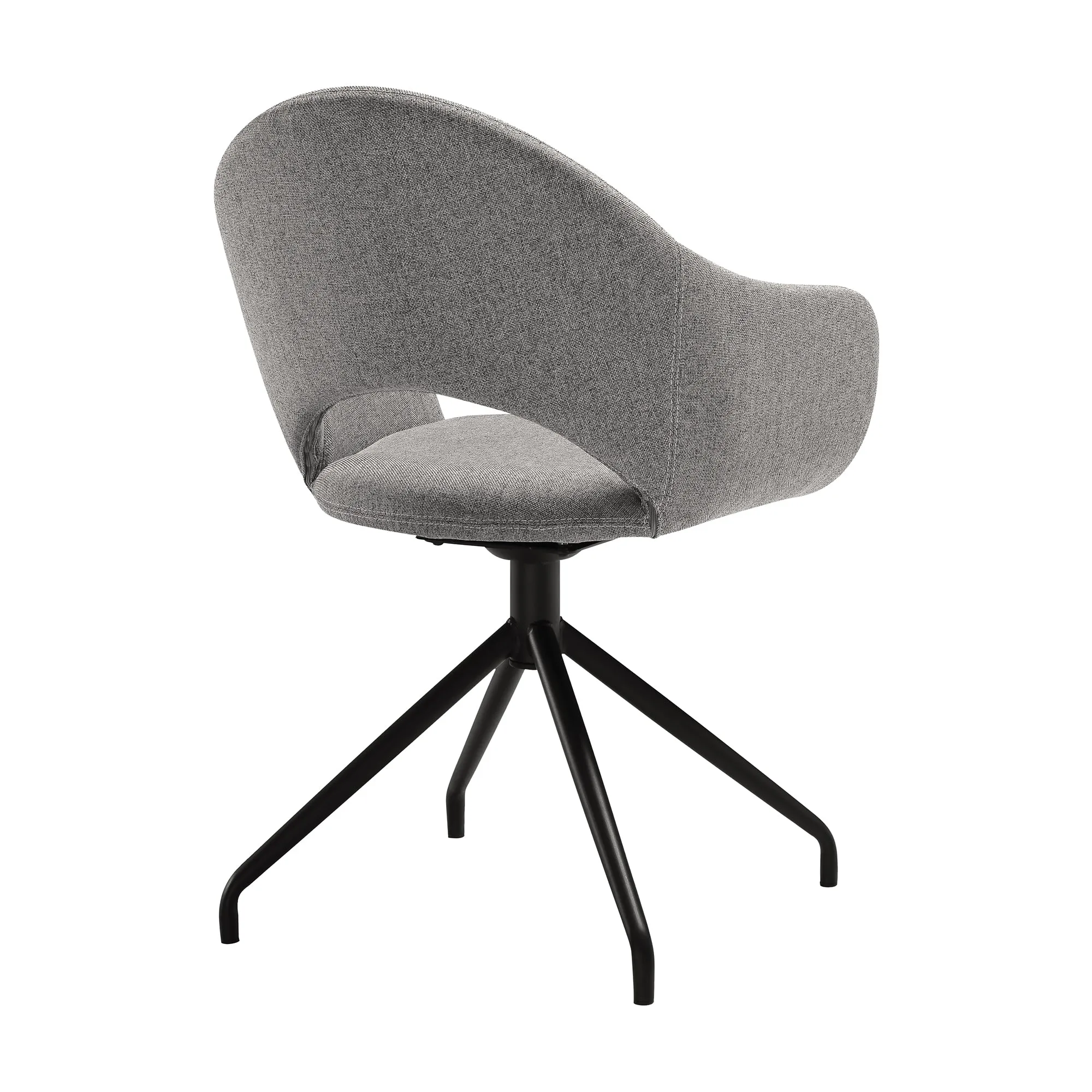 Knox Pria 5 Piece Dining Set with Stone Top and Gray Fabric Chairs By Armen Living