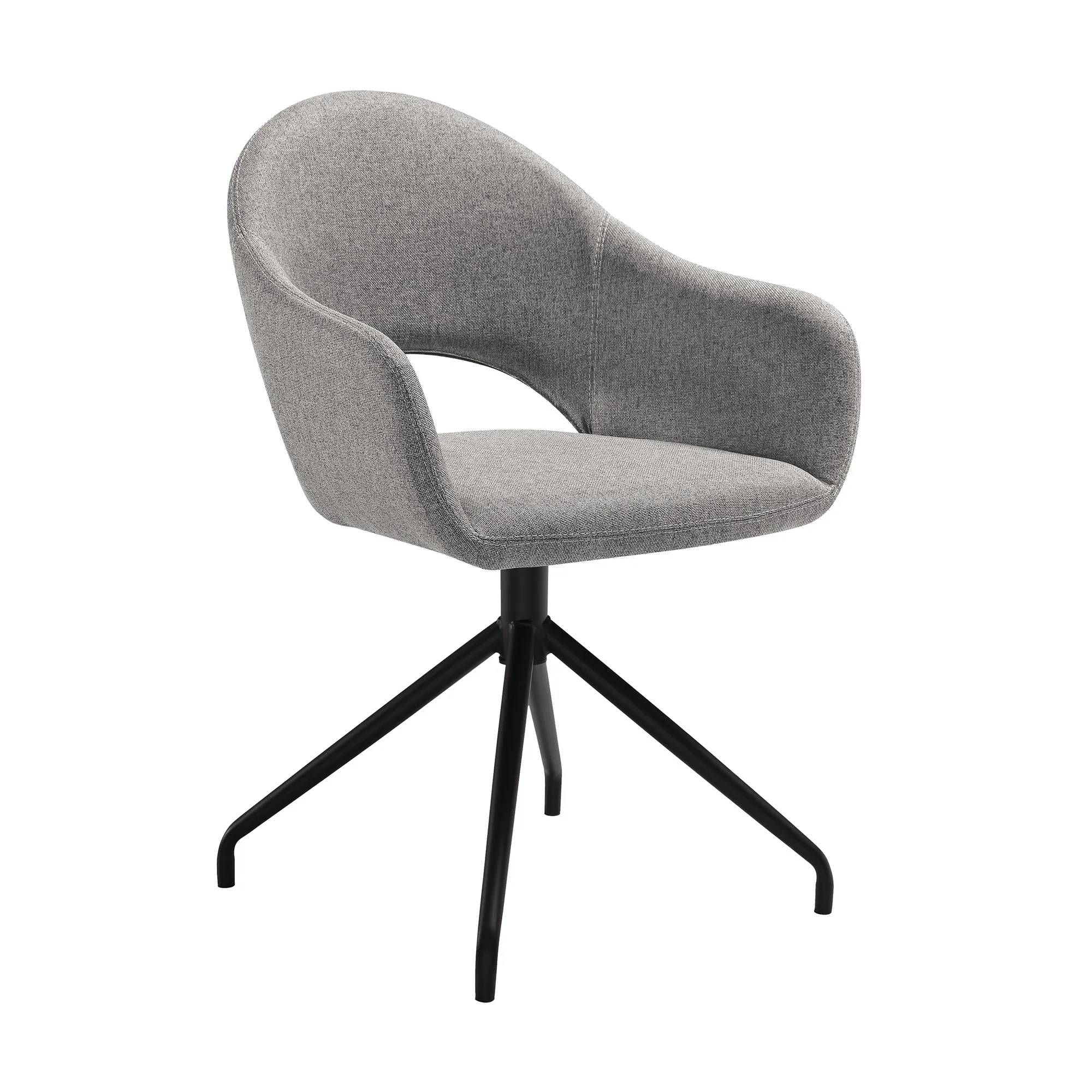 Knox Pria 5 Piece Dining Set with Stone Top and Gray Fabric Chairs By Armen Living