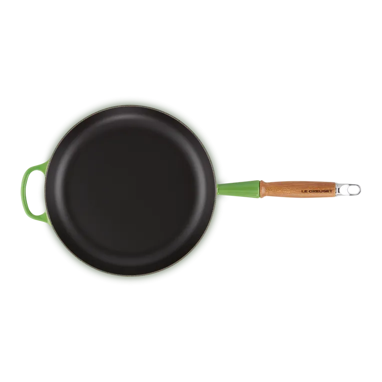 Le Creuset Signature Cast Iron Bamboo 28cm Frying Pan with Wooden Handle
