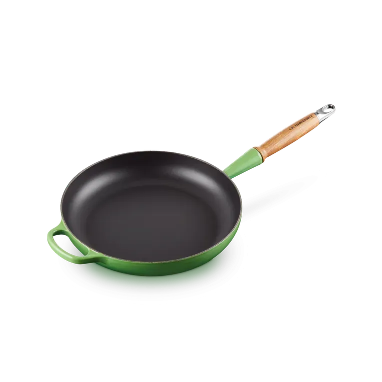 Le Creuset Signature Cast Iron Bamboo 28cm Frying Pan with Wooden Handle