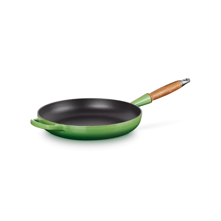 Le Creuset Signature Cast Iron Bamboo 28cm Frying Pan with Wooden Handle