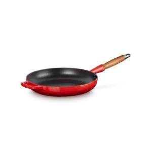 Le Creuset Signature Cast Iron Cerise Frying with Wooden Handle - All Sizes