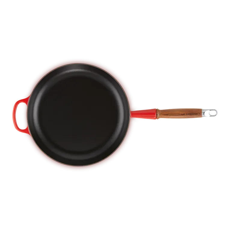 Le Creuset Signature Cast Iron Cerise Frying with Wooden Handle - All Sizes