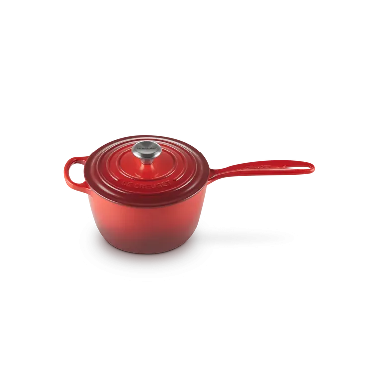 Le Creuset Signature Cast Iron Cerise Saucepan - All Sizes