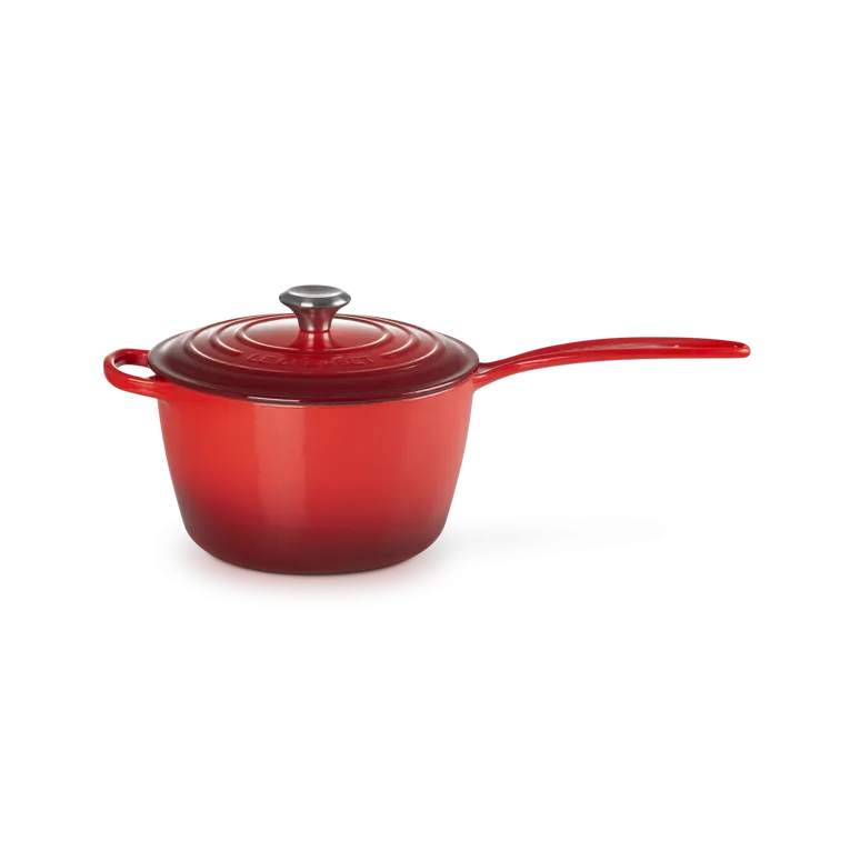 Le Creuset Signature Cast Iron Cerise Saucepan - All Sizes