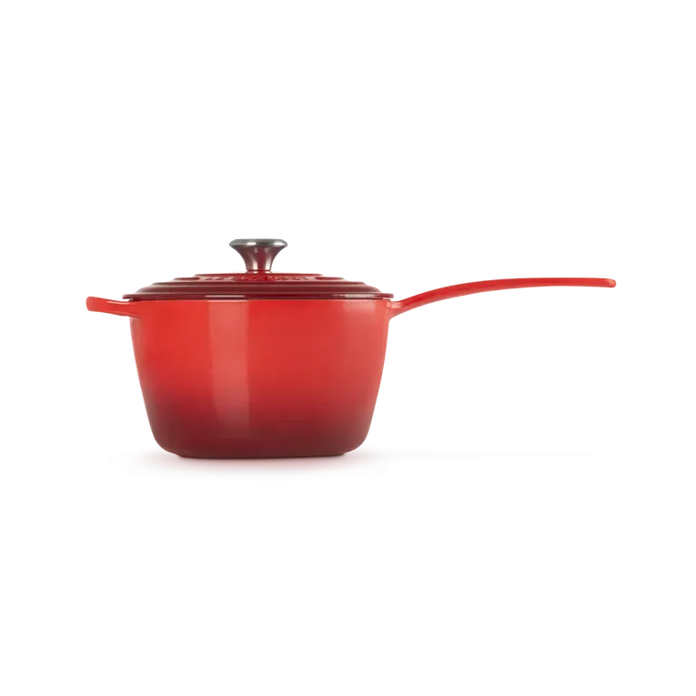 Le Creuset Signature Cast Iron Cerise Saucepan - All Sizes