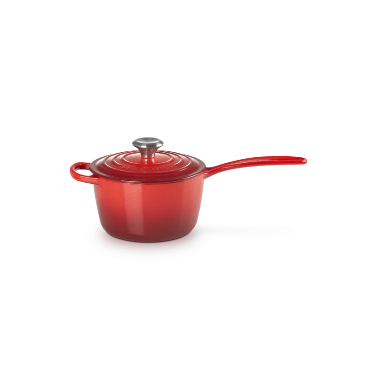 Le Creuset Signature Cast Iron Cerise Saucepan - All Sizes