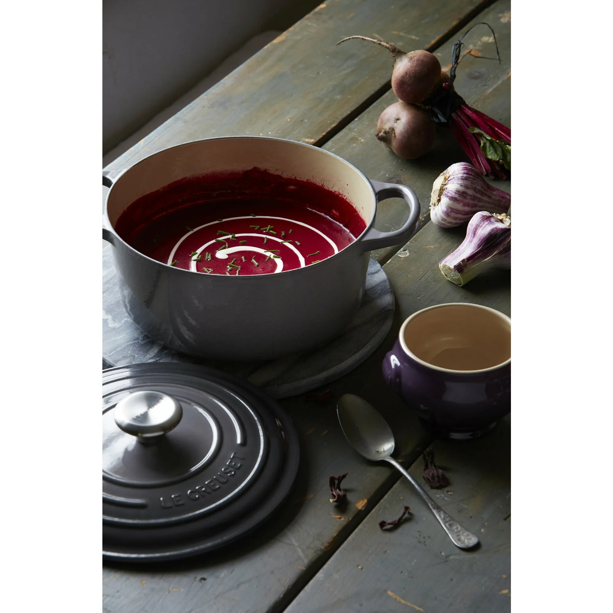 Le Creuset Signature Cast Iron Flint Round Casserole - All Sizes