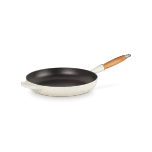 Le Creuset Signature Cast Iron Meringue 28cm Frying Pan with Wooden Handle