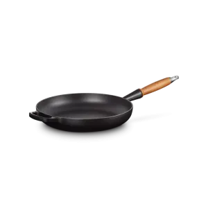 Le Creuset Signature Cast Iron Satin Black Frying with Wooden Handle - All Sizes