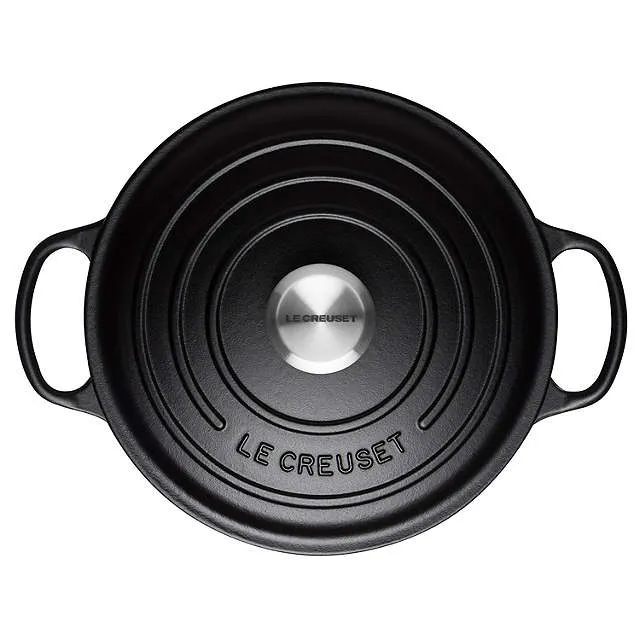 Le Creuset Signature Cast Iron Satin Black Round Casserole - All Sizes