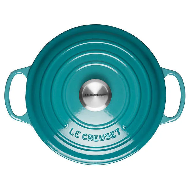 Le Creuset Signature Cast Iron Teal Shallow Casserole - All Sizes