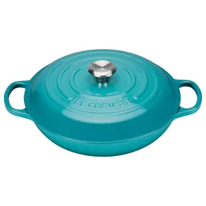 Le Creuset Signature Cast Iron Teal Shallow Casserole - All Sizes