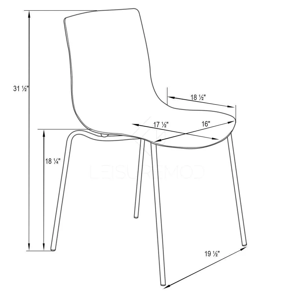 LeisureMod Astor Water Ripple Design Dining Chair