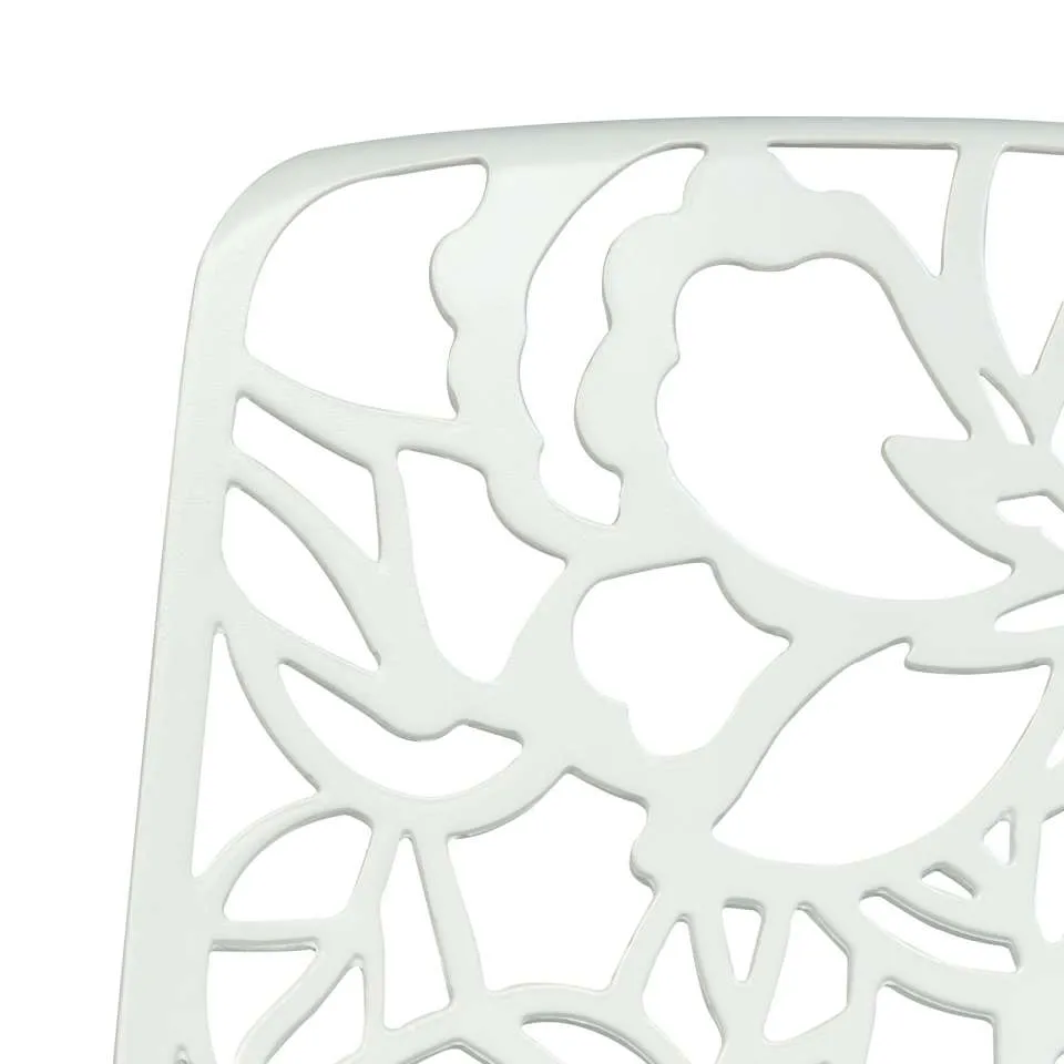 LeisureMod Devon Mid-Century Modern 5-Piece Aluminum Outdoor Patio Dining Set with Tempered Glass Top Table and 4 Stackable - DT31C4BL