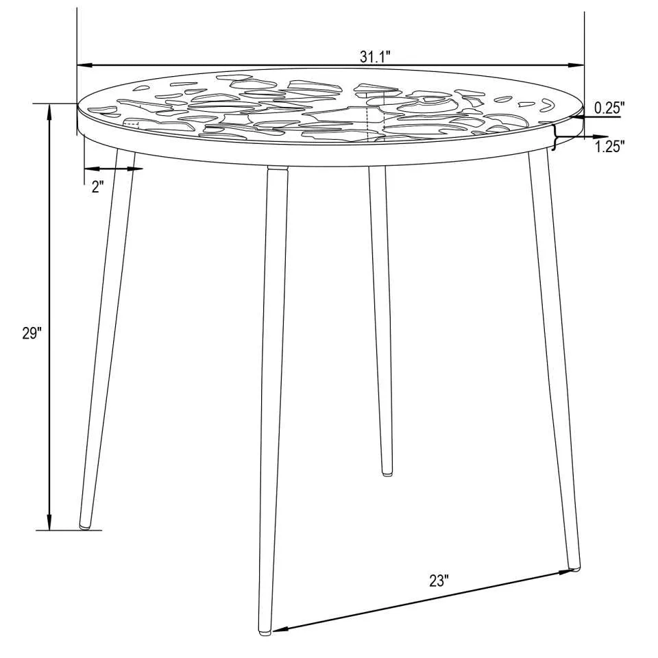LeisureMod Devon Mid-Century Modern 5-Piece Aluminum Outdoor Patio Dining Set with Tempered Glass Top Table and 4 Stackable - DT31CABL4