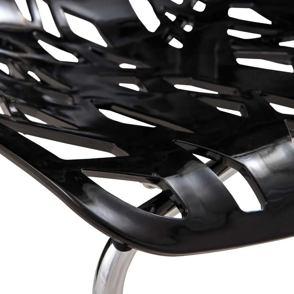 LeisureMod Modern Asbury Dining Chair w/ Chromed Legs, Set of 4