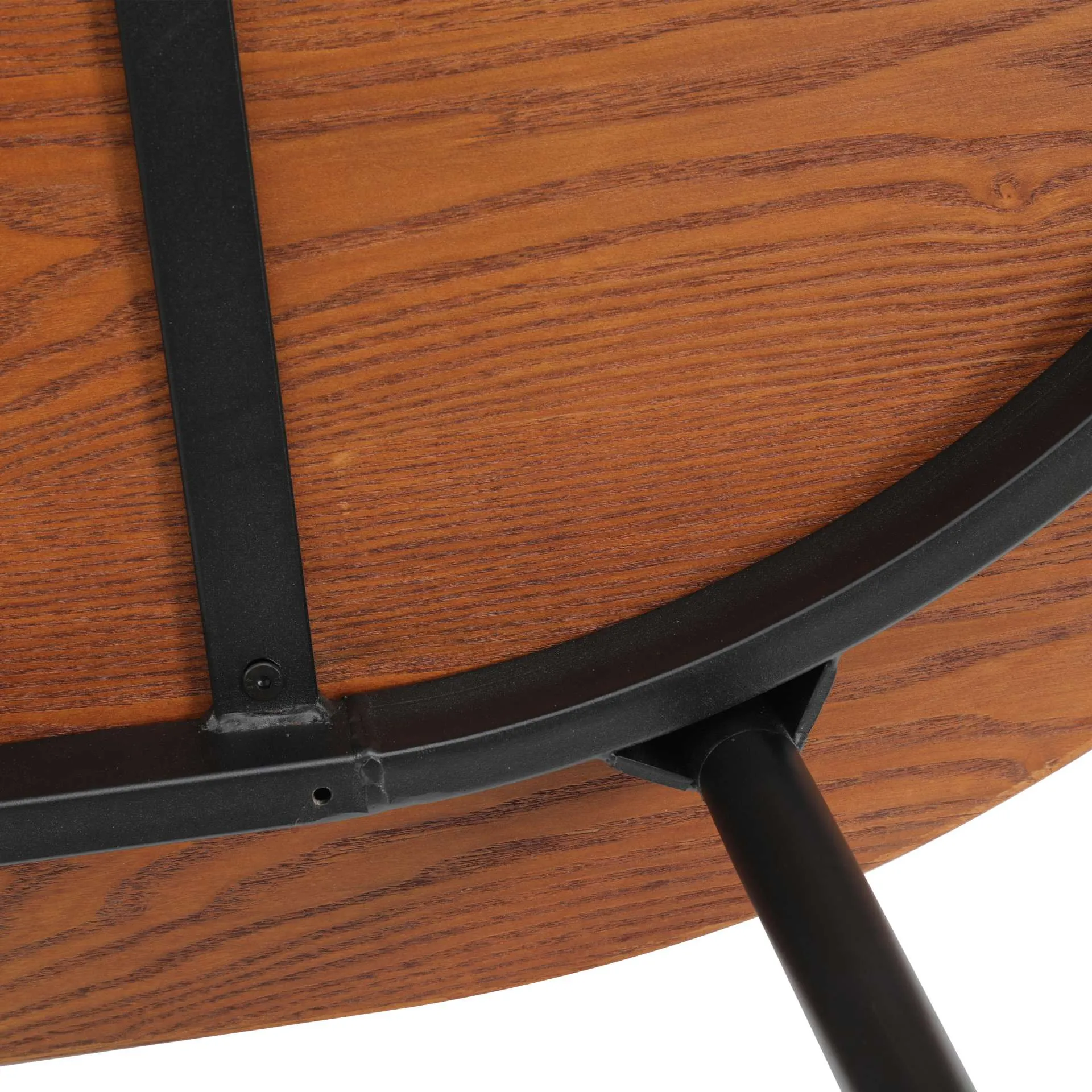 LeisureMod Tule Modern 71" Oval Dining Table with MDF Top and Black Steel Legs