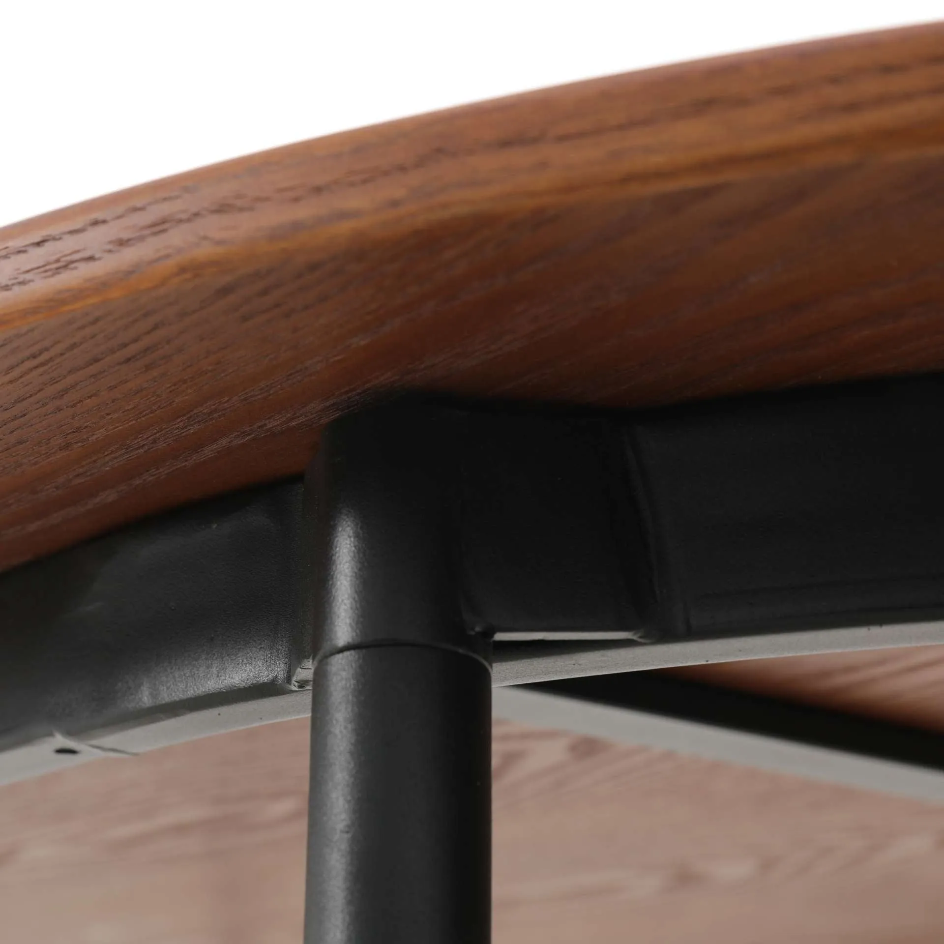 LeisureMod Tule Modern 71" Oval Dining Table with MDF Top and Black Steel Legs