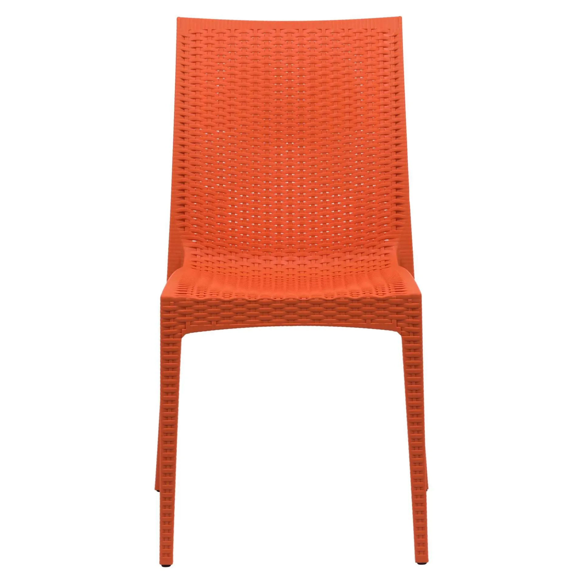 LeisureMod Weave Mace Indoor/Outdoor Dining Chair (Armless), Set of 4