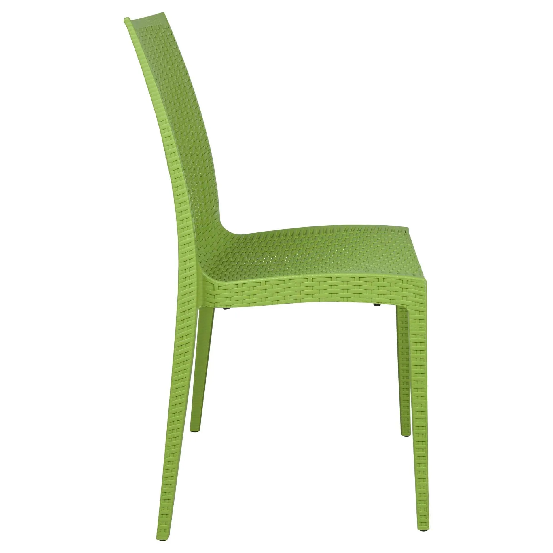 LeisureMod Weave Mace Indoor/Outdoor Dining Chair (Armless), Set of 4