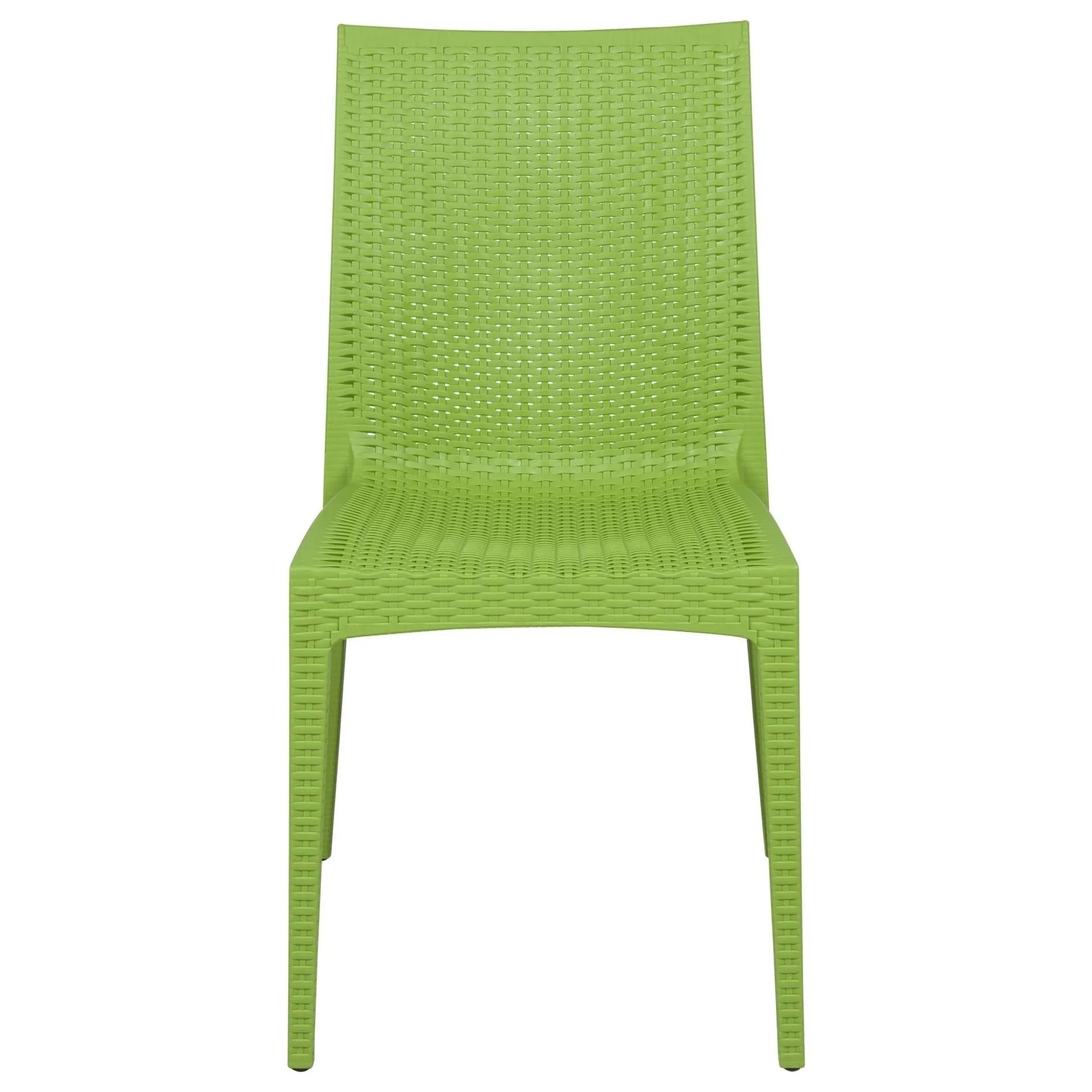 LeisureMod Weave Mace Indoor/Outdoor Dining Chair (Armless), Set of 4