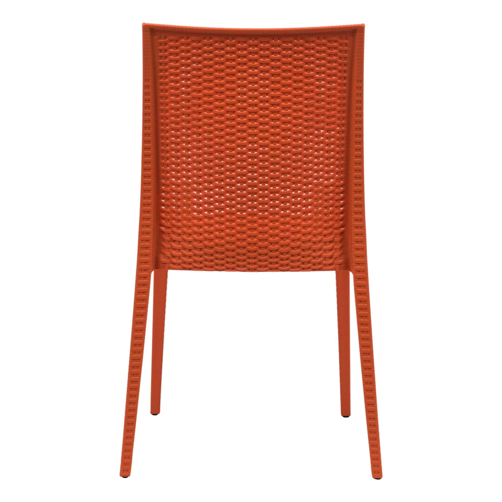 LeisureMod Weave Mace Indoor/Outdoor Dining Chair (Armless), Set of 4