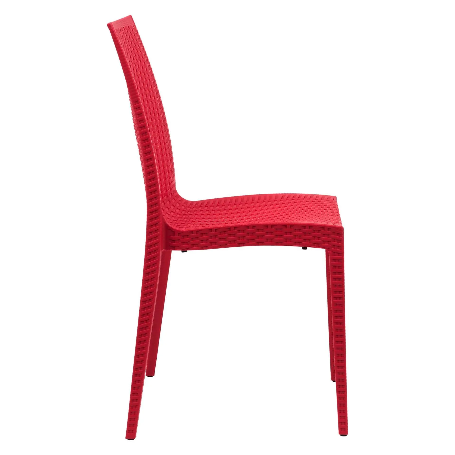 LeisureMod Weave Mace Indoor/Outdoor Dining Chair (Armless), Set of 4