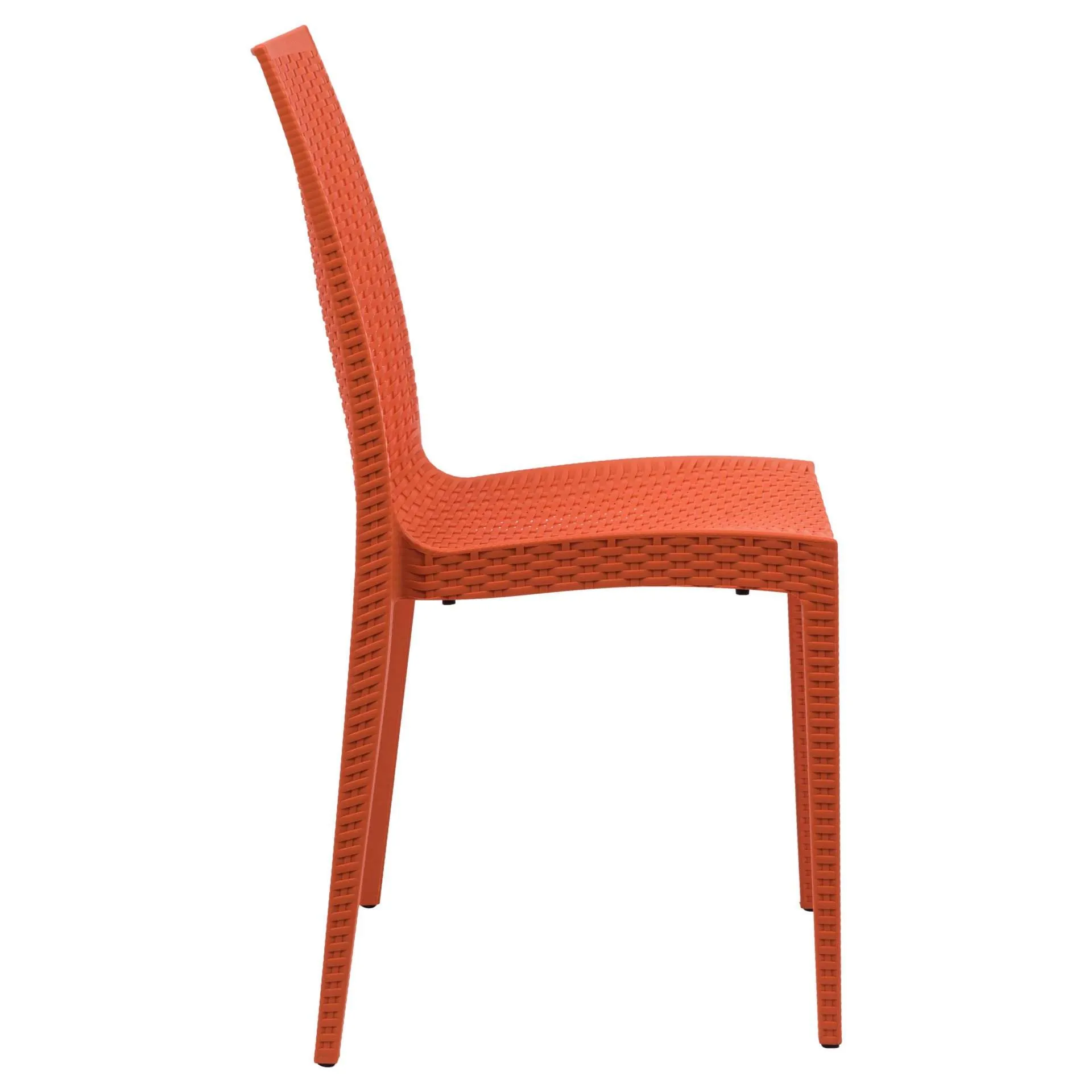 LeisureMod Weave Mace Indoor/Outdoor Dining Chair (Armless), Set of 4