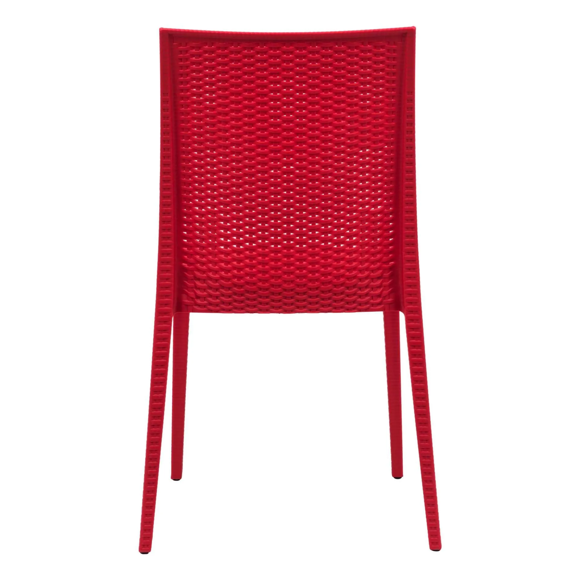 LeisureMod Weave Mace Indoor/Outdoor Dining Chair (Armless), Set of 4