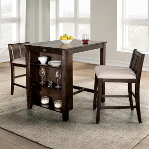 Lescles 3 Pc Counter Ht Set (1 Table   2 Chairs)