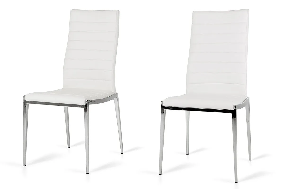 Libby - Modern White Leatherette Dining Chair (Set Of 2) By Homeroots