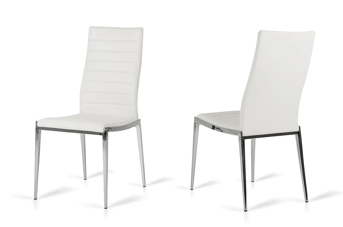 Libby - Modern White Leatherette Dining Chair (Set Of 2) By Homeroots