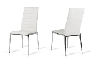 Libby - Modern White Leatherette Dining Chair (Set Of 2) By Homeroots