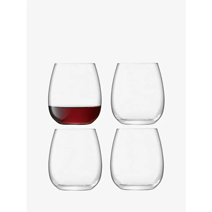 LSA Borough Stemless Red Wine Glass Set