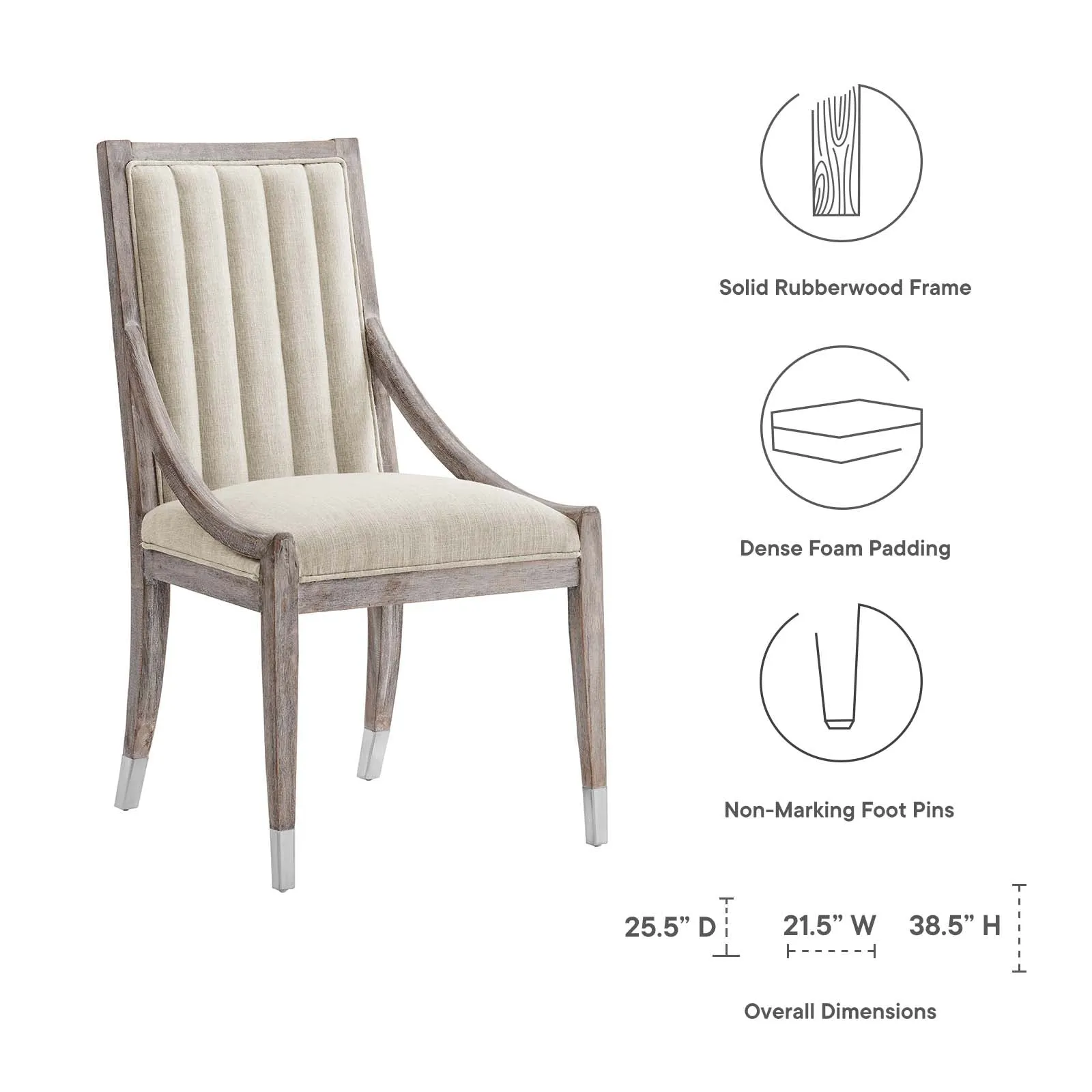 Maison French Vintage Tufted Fabric Dining Armchairs Set of 2 By Modway - EEI-6624
