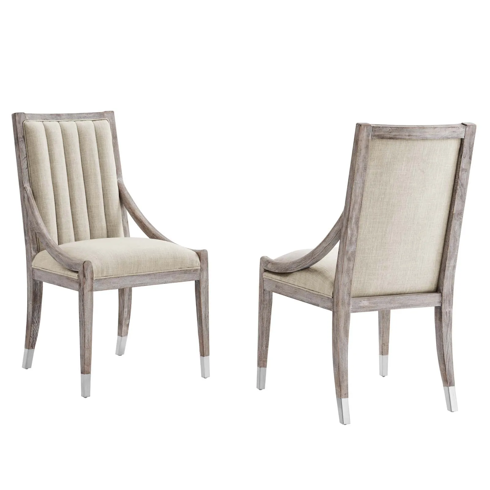 Maison French Vintage Tufted Fabric Dining Armchairs Set of 2 By Modway - EEI-6624