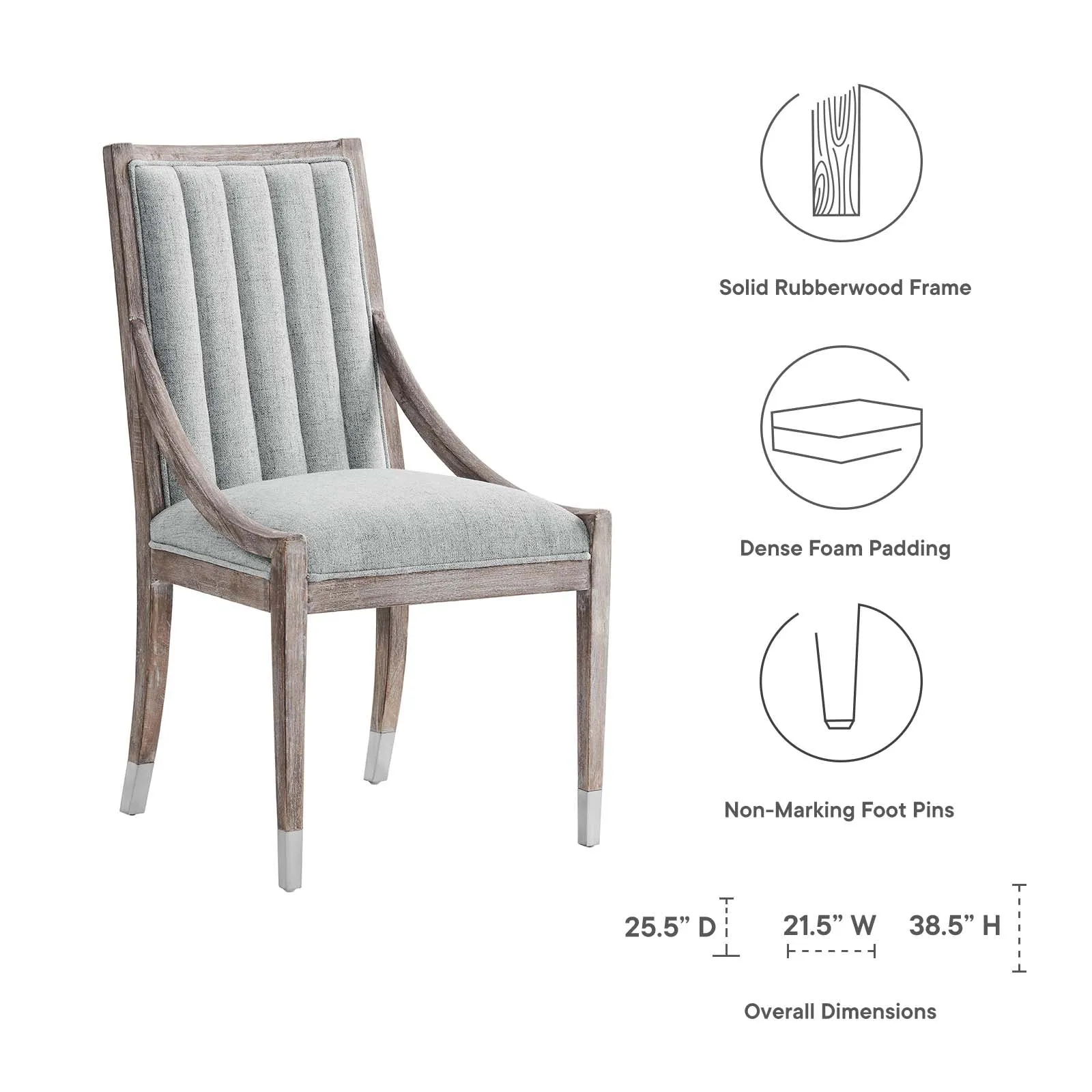Maison French Vintage Tufted Fabric Dining Armchairs Set of 2 By Modway - EEI-6624