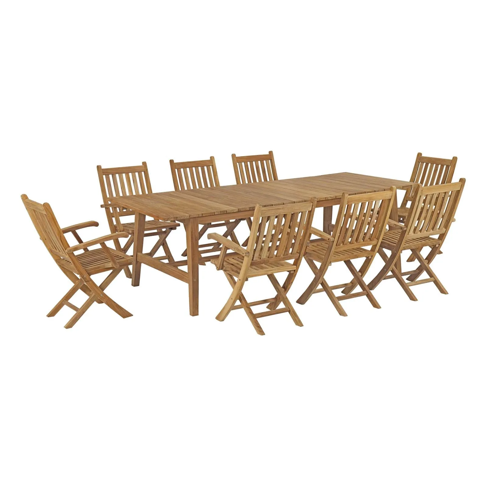 Marina 9 Piece Outdoor Patio Teak Dining Set By Modway - EEI-3314