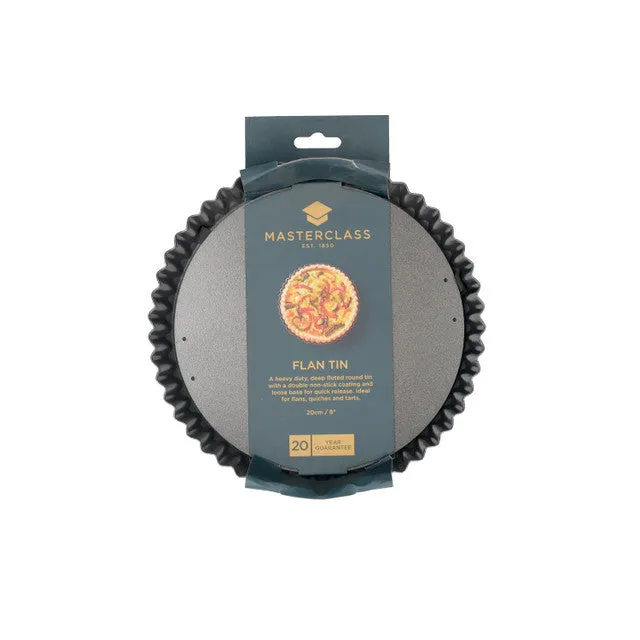 MasterClass Non-Stick 20cm/8" Loose Base Fluted Quiche/Flan Tin
