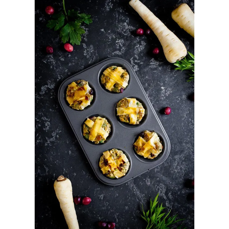 MasterClass Non-Stick 6 Hole Deep Cake Pan