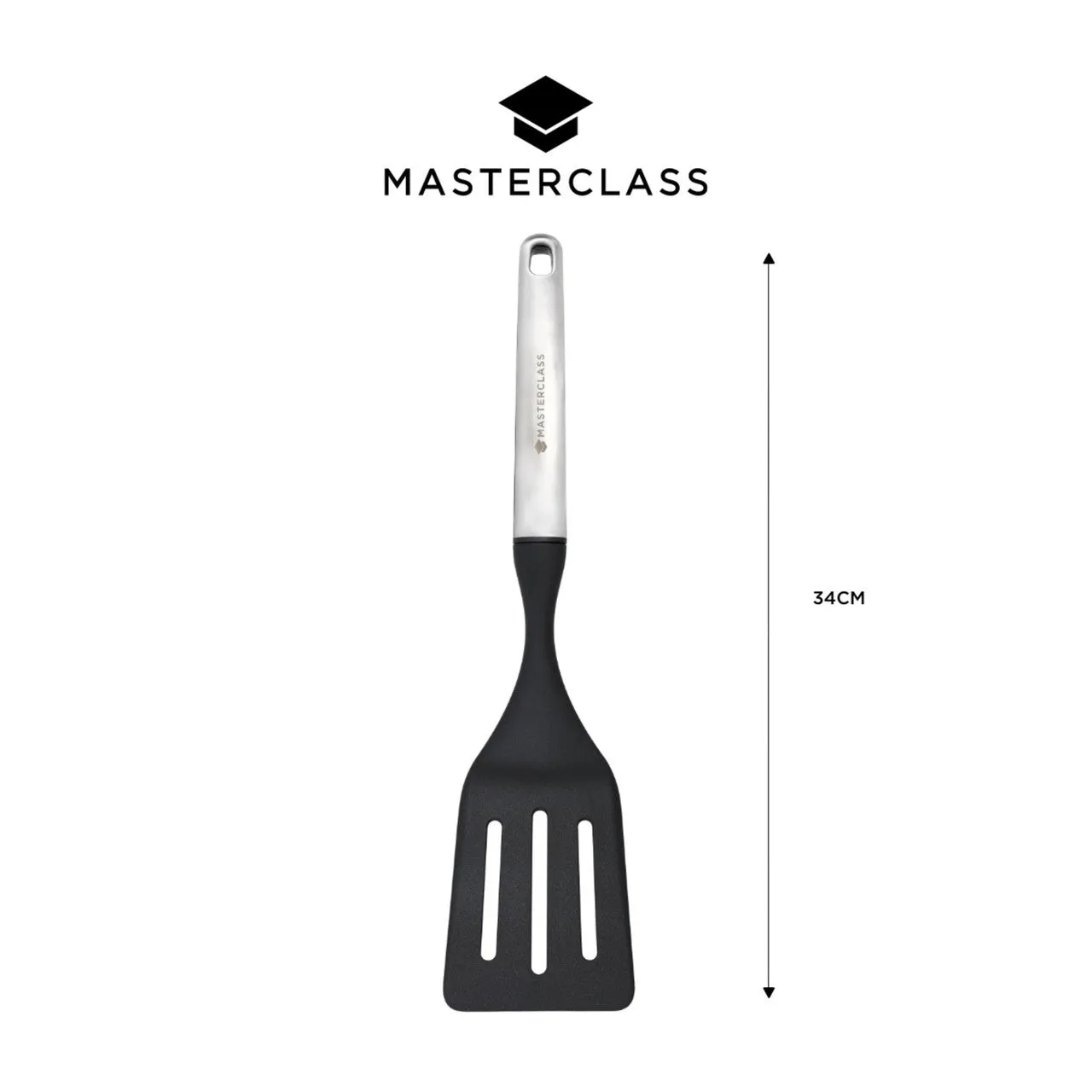 MasterClass Soft Grip Stainless Steel 34cm Slotted Turner