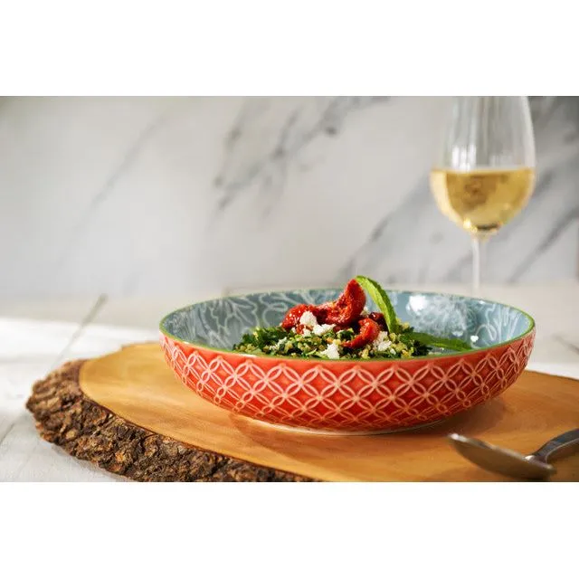 Mikasa 21cm Leaf & Geometric Stoneware Bowl