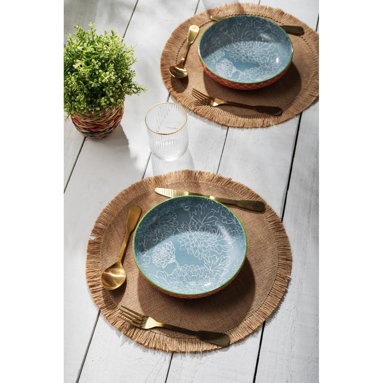 Mikasa 21cm Leaf & Geometric Stoneware Bowl