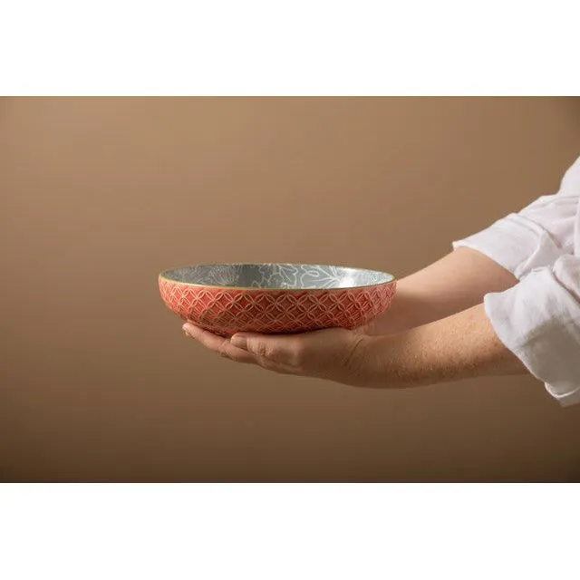 Mikasa 21cm Leaf & Geometric Stoneware Bowl