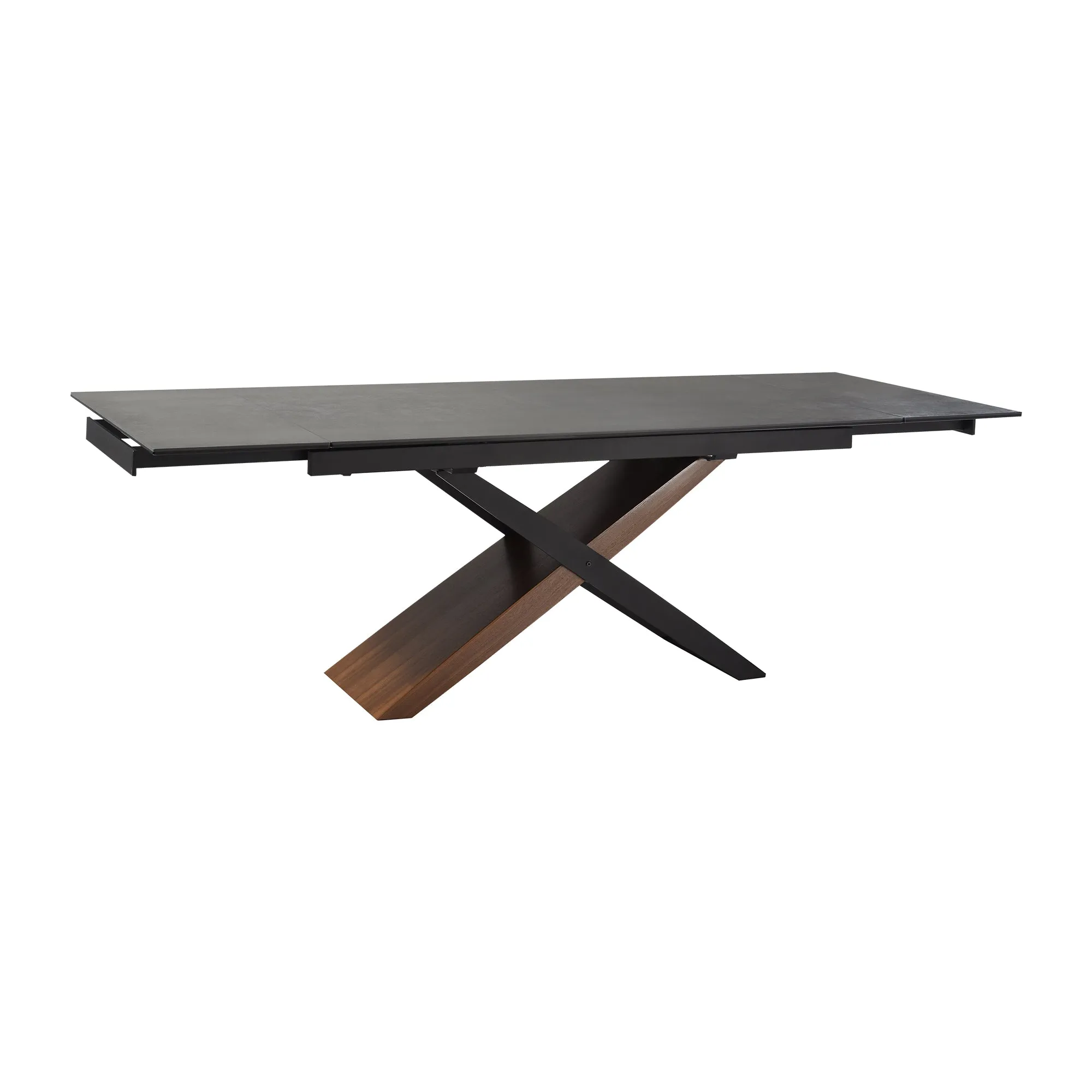 Milena Extendable Dining Table in Stone and Wood By Armen Living