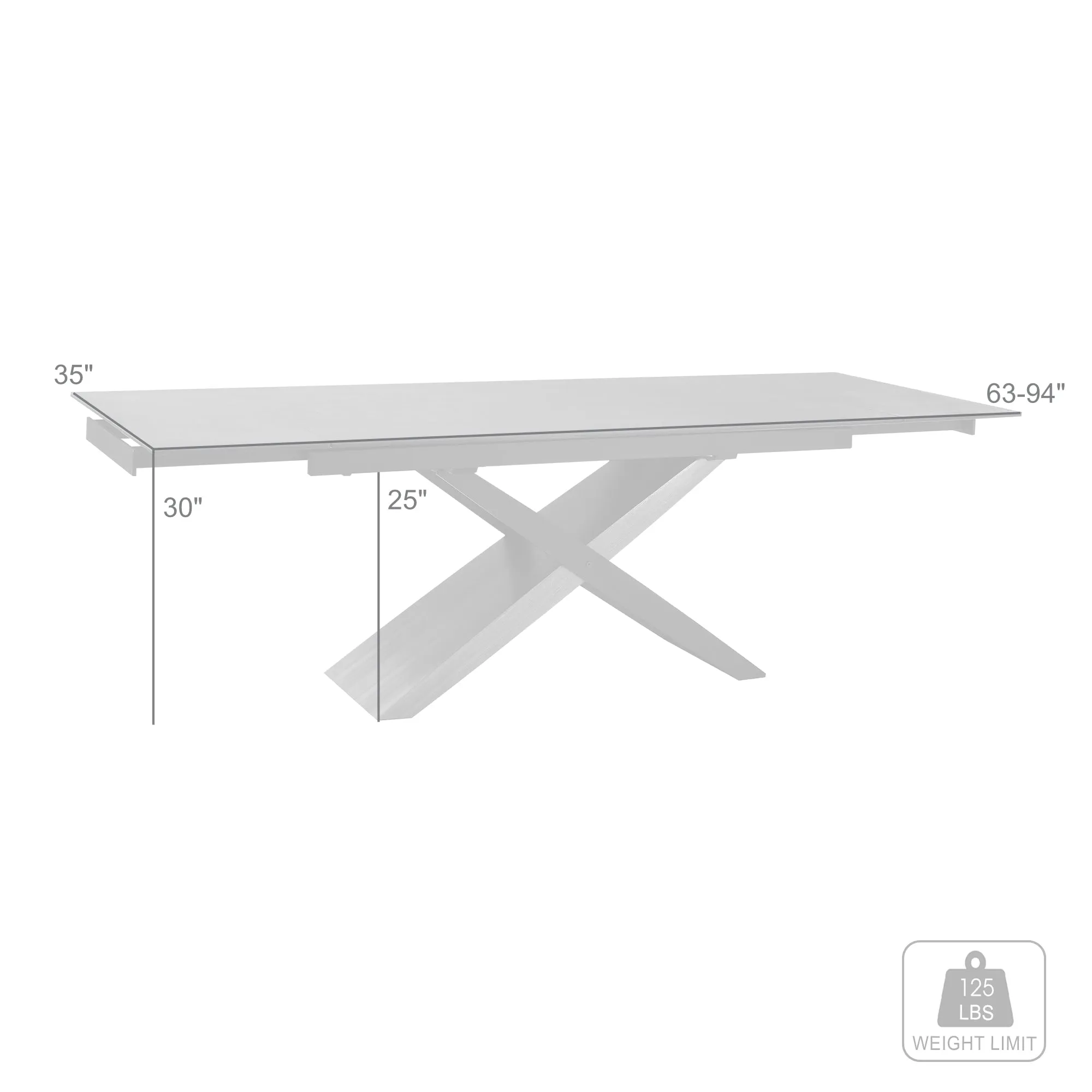 Milena Extendable Dining Table in Stone and Wood By Armen Living