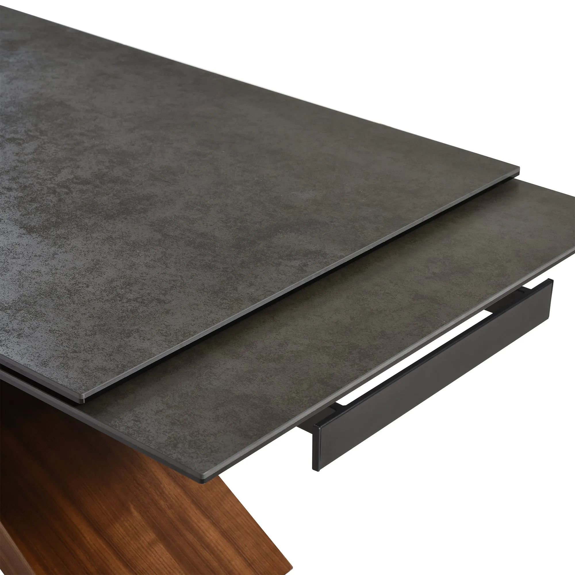 Milena Extendable Dining Table in Stone and Wood By Armen Living