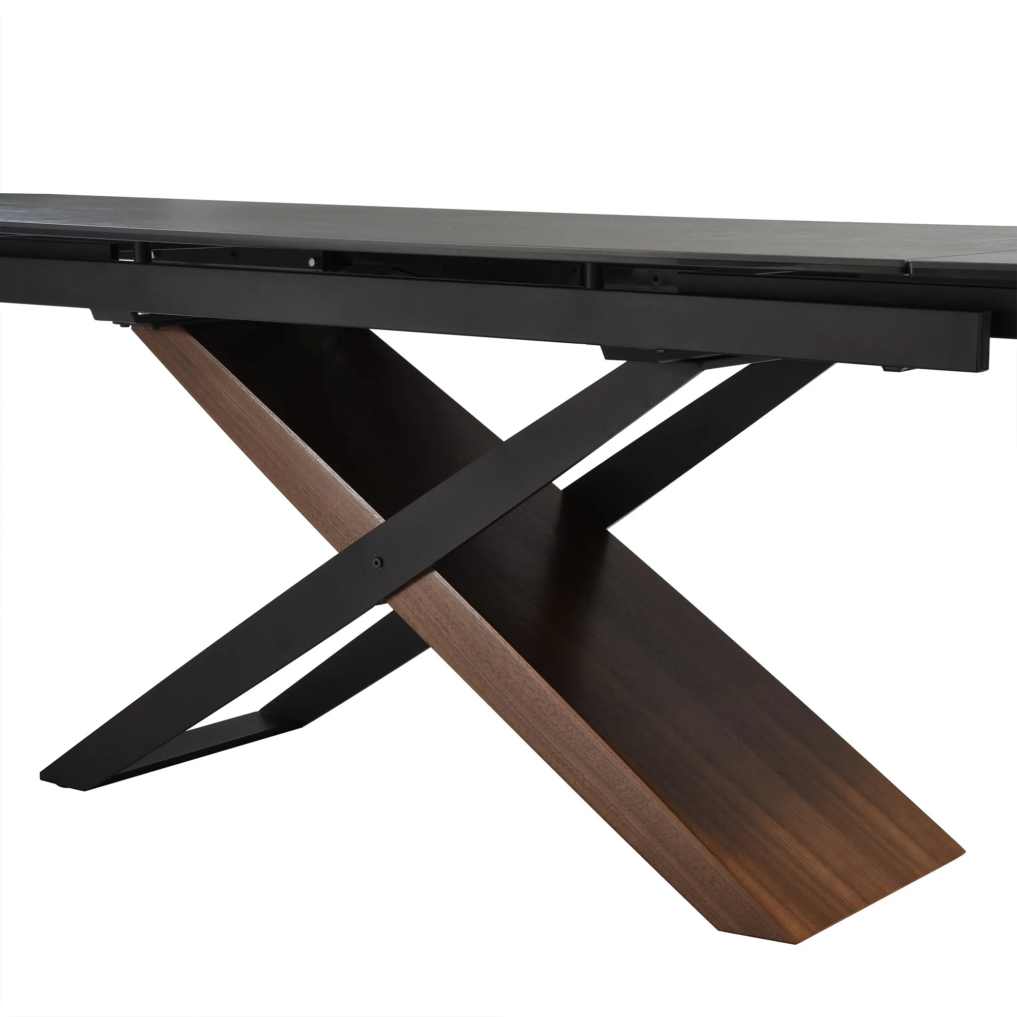 Milena Extendable Dining Table in Stone and Wood By Armen Living