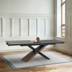 Milena Extendable Dining Table in Stone and Wood By Armen Living